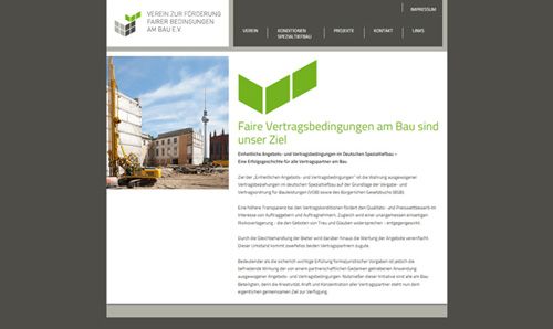 Website-Erstellung für den Verein zur Förderung fairer Bedingungen am Bau e.V.