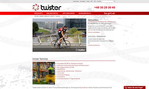 Website-Erstellung für Twister-Kuriere