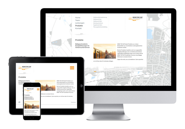 Referenz für die Website von Mind The Gap Verkehr, Berlin 