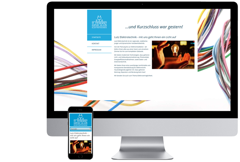 Referenz für die Website von Lutz Elektrotechnik