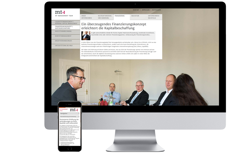 Referenz für die Website der MT Management Team GmbH