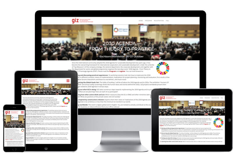 Referenz für die Website der GIZ