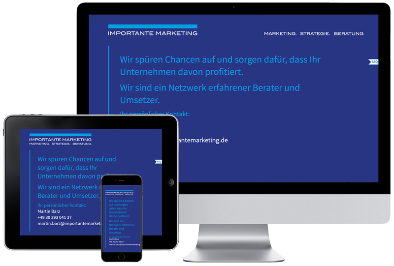 Referenz für die Website von Importante Marketing