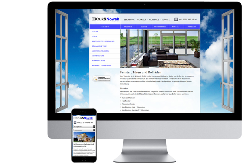 Referenz für die Website der Kruk & Nowak GmbH